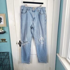 Vintage LL Bean 1990s Y2K Men’s Jeans Blown Out Knees Light Wash 36 x 34 VTG